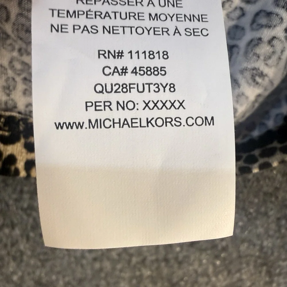 Michael Kors Leopard Print Cold Shoulder Cutout Knit Shift Dress M QU28FUT3Y8